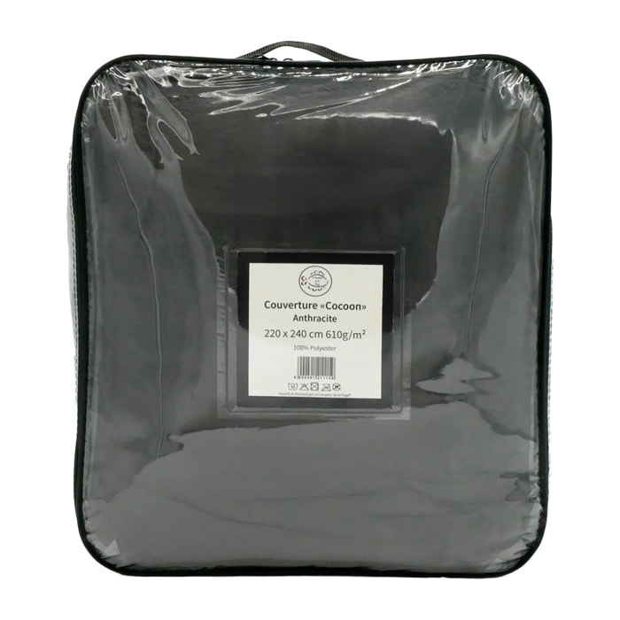 Couverture imitation "Lapin" - Cocoon Gris Anthracite - 610g/m²