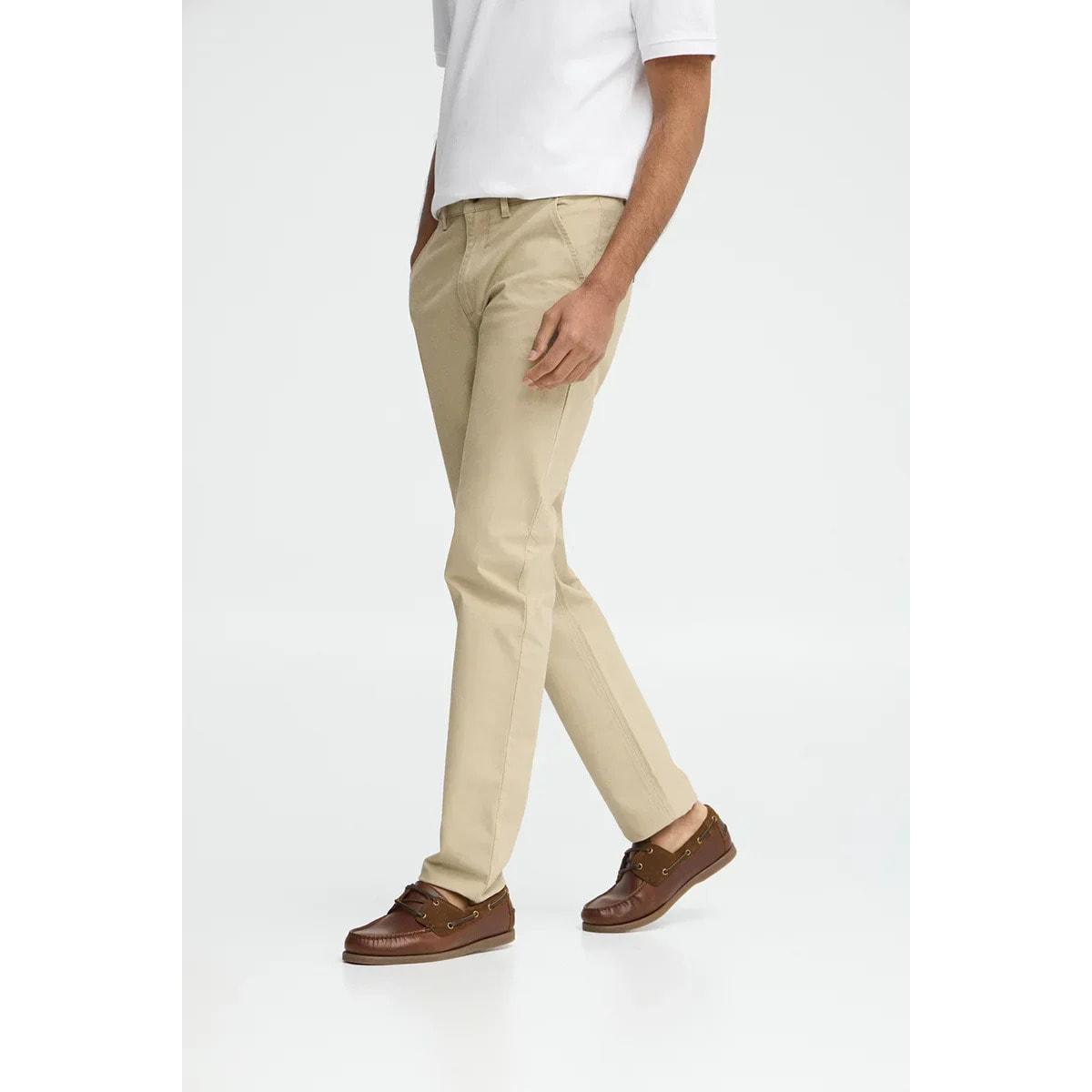 Pantalón chino color crema slim con logo Polo Club