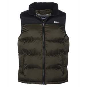 UTAHV PADDED VEST WITH YOKES & SCHOTT NYC EMBROIDERY BODY = 100% NYLON / YOKES = 60% COTTON 40% NYLON Cachi