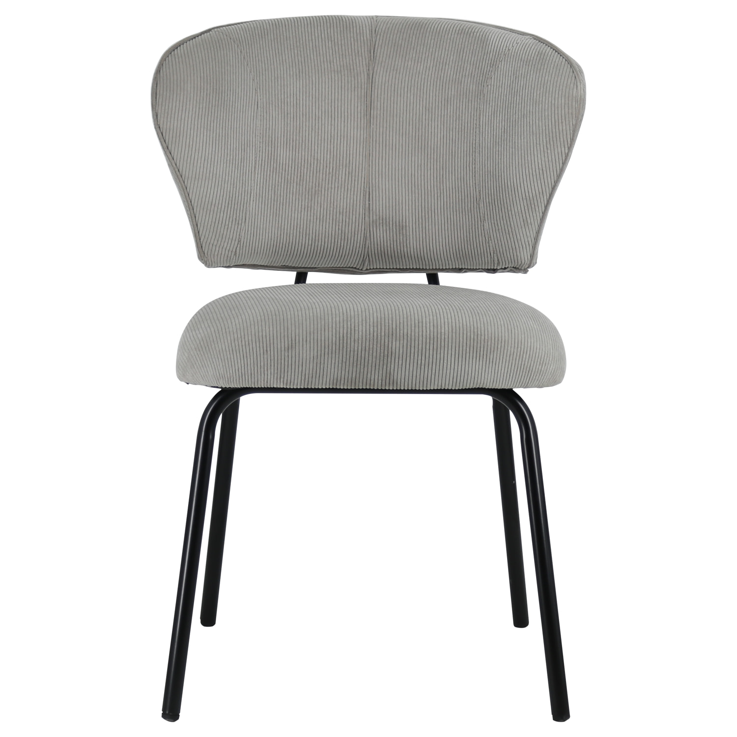 Lot de 2 chaises en velours côtelé gris clair NILSA