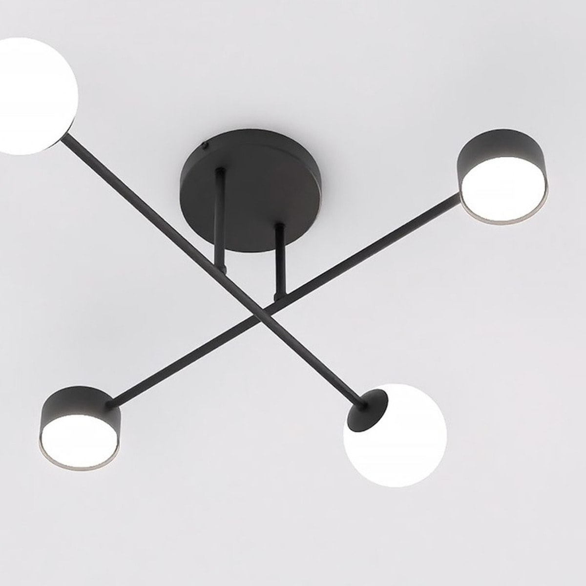 Lampada a sospensione Holon in acciaio nero e vetro