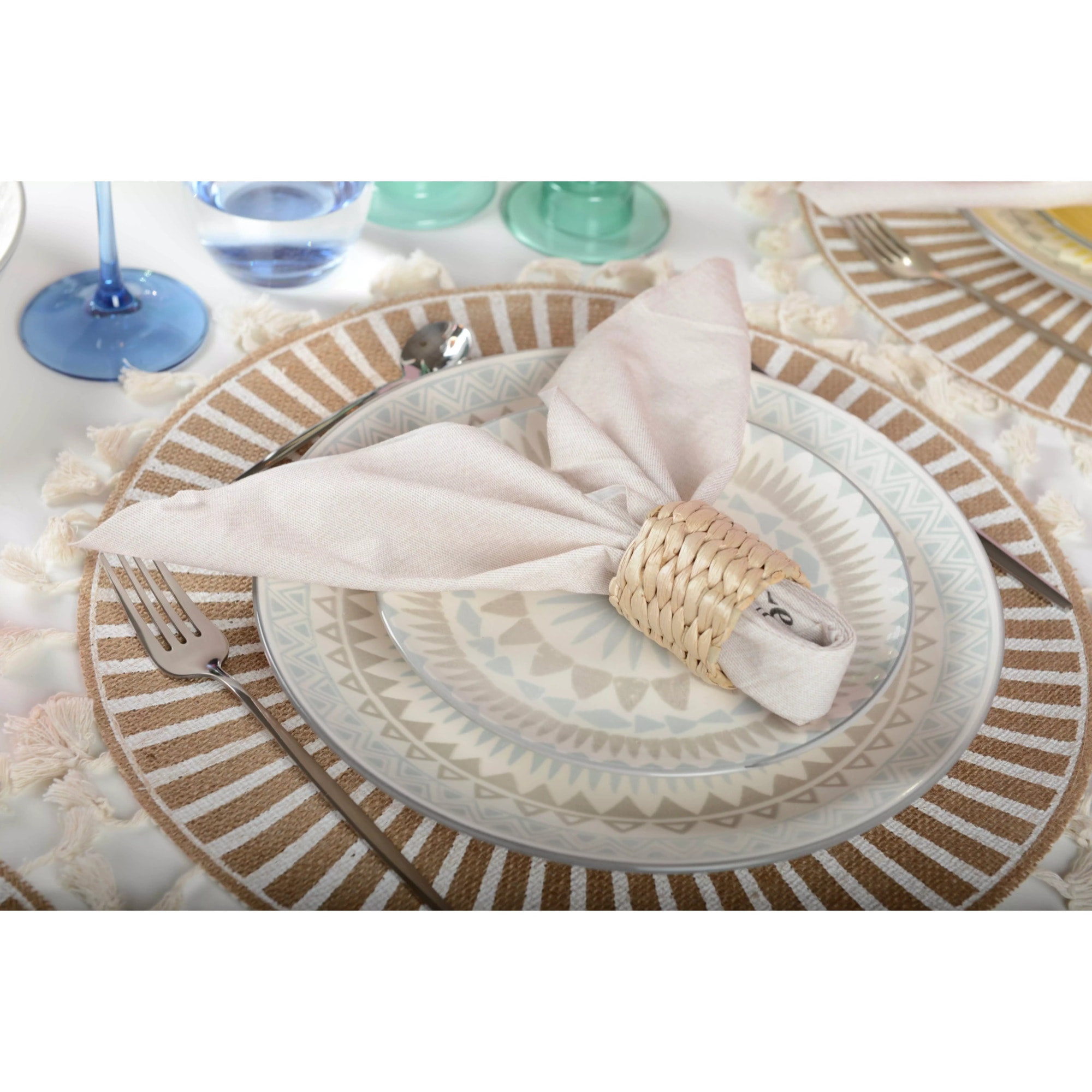 Lot de 6 Assiette à dessert bleue - coachella