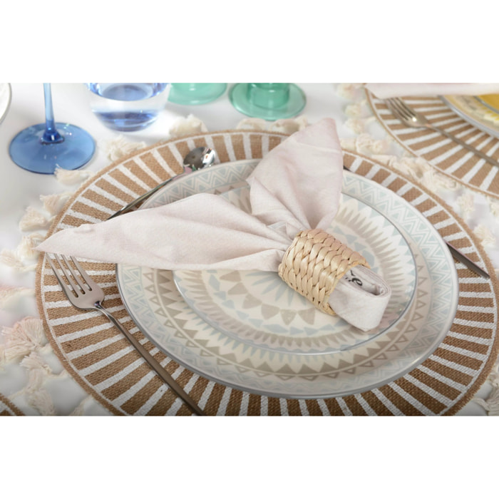 Lot de 6 Assiette à dessert bleue - coachella