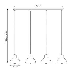 Lampada a sospensione Seco in acciaio nero e legno