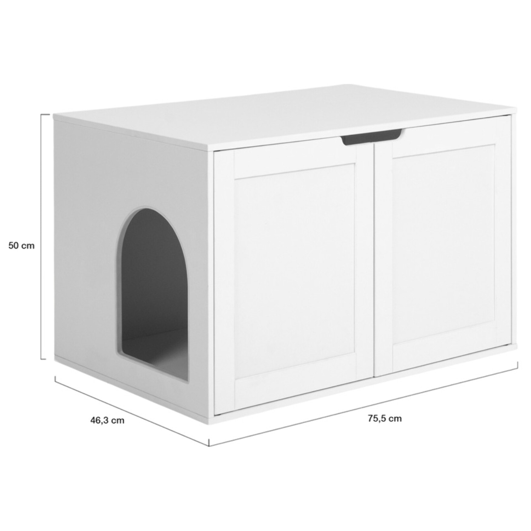 Maison de toilette pour chat blanche litière intégrée