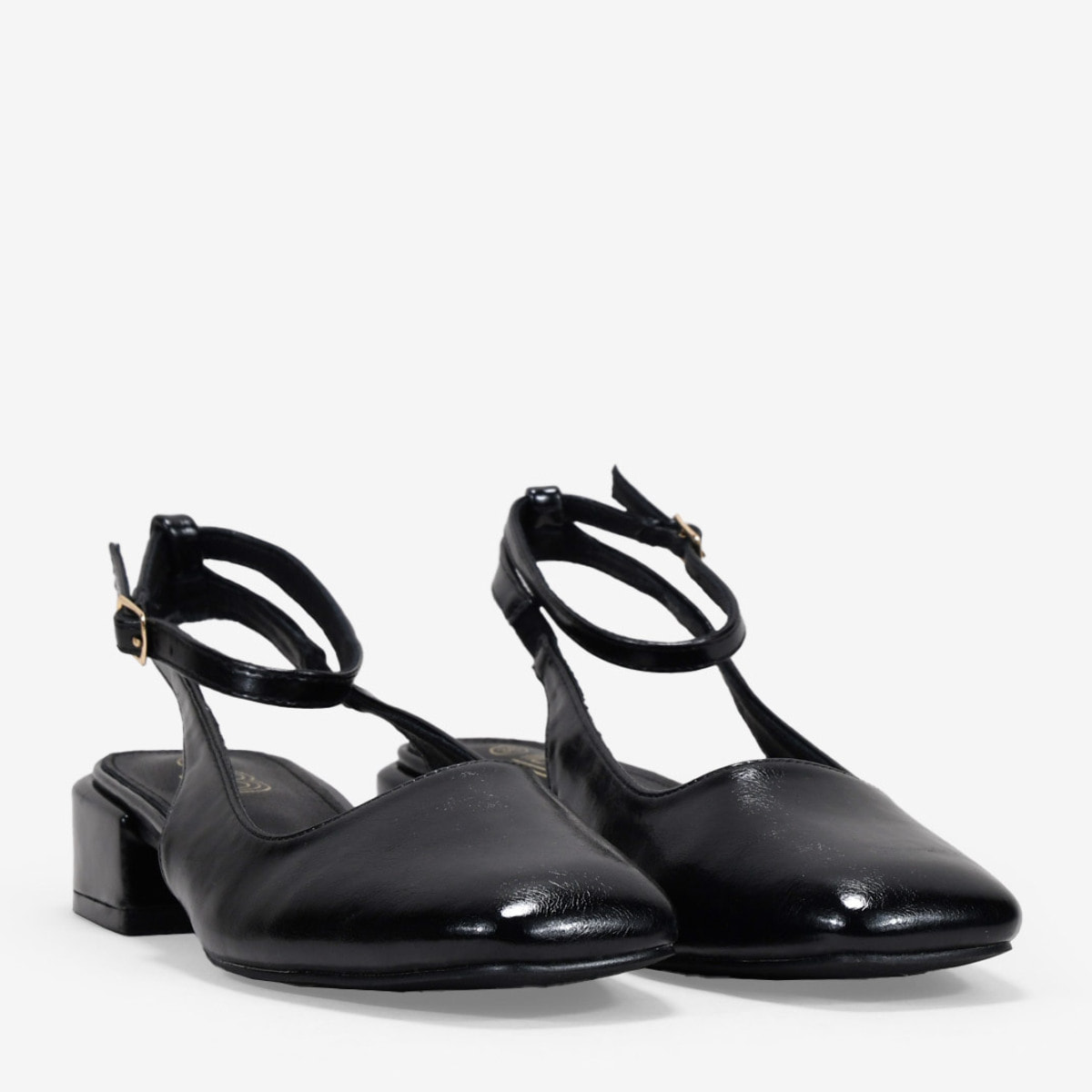 Zapatos Mary Jane destalonados negros con tacón