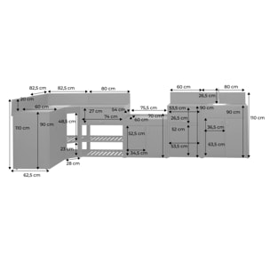 Cuisine extérieure 6 modules acier  THIRA