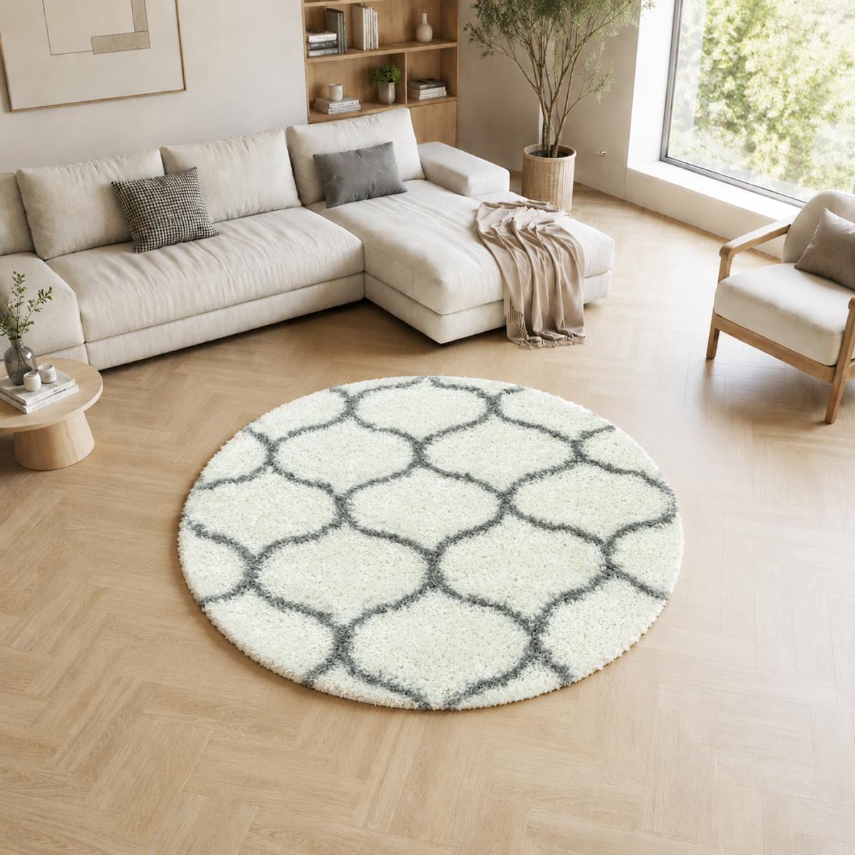 Tapis shaggy tissé motif scandinave SANI