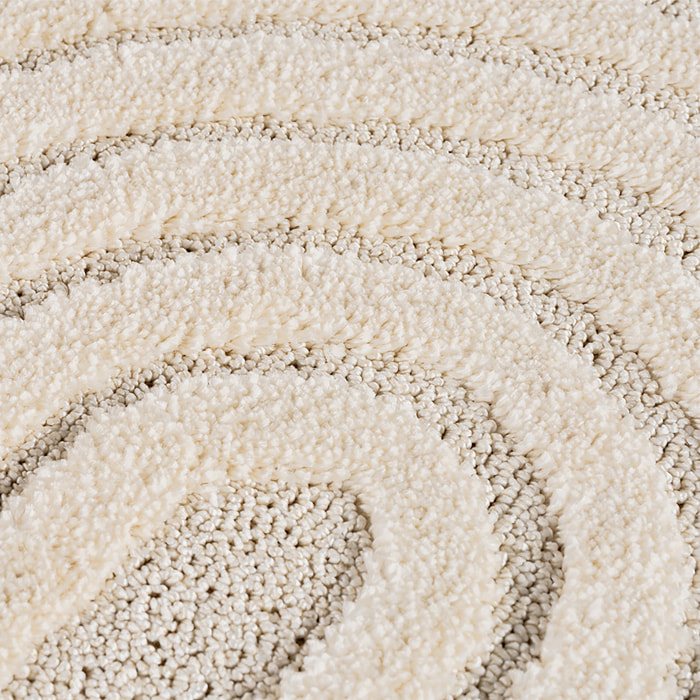 TURIN - Tapis moderne à motif arc en relief crème