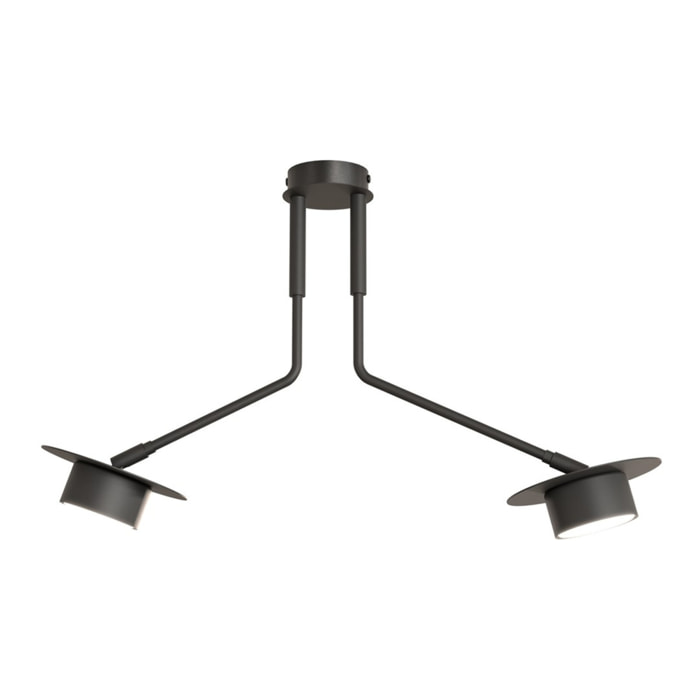 Lampada a sospensione MIZU in acciaio nero opaco
