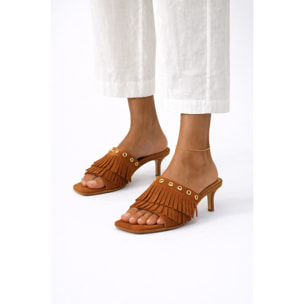 Sandali frange - tacco 7,0 cm