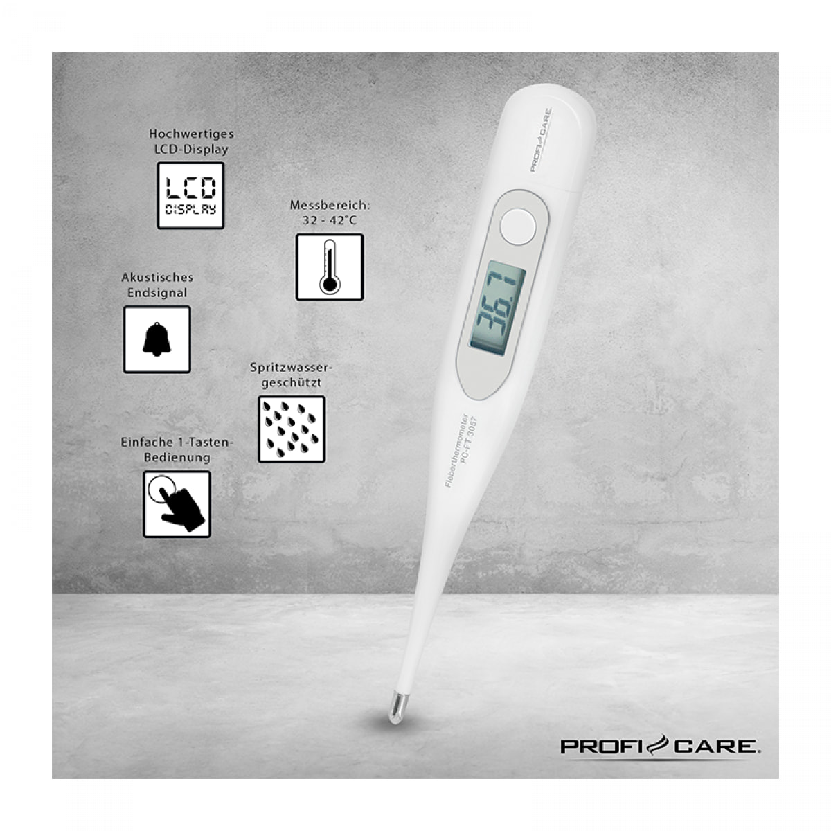 Thermomètre Numérique Proficare PC-FT 3057 Blanc