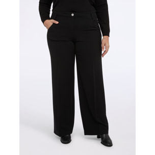 Fiorella Rubino - Pantaloni Wide Leg in tessuto scuba - Nero