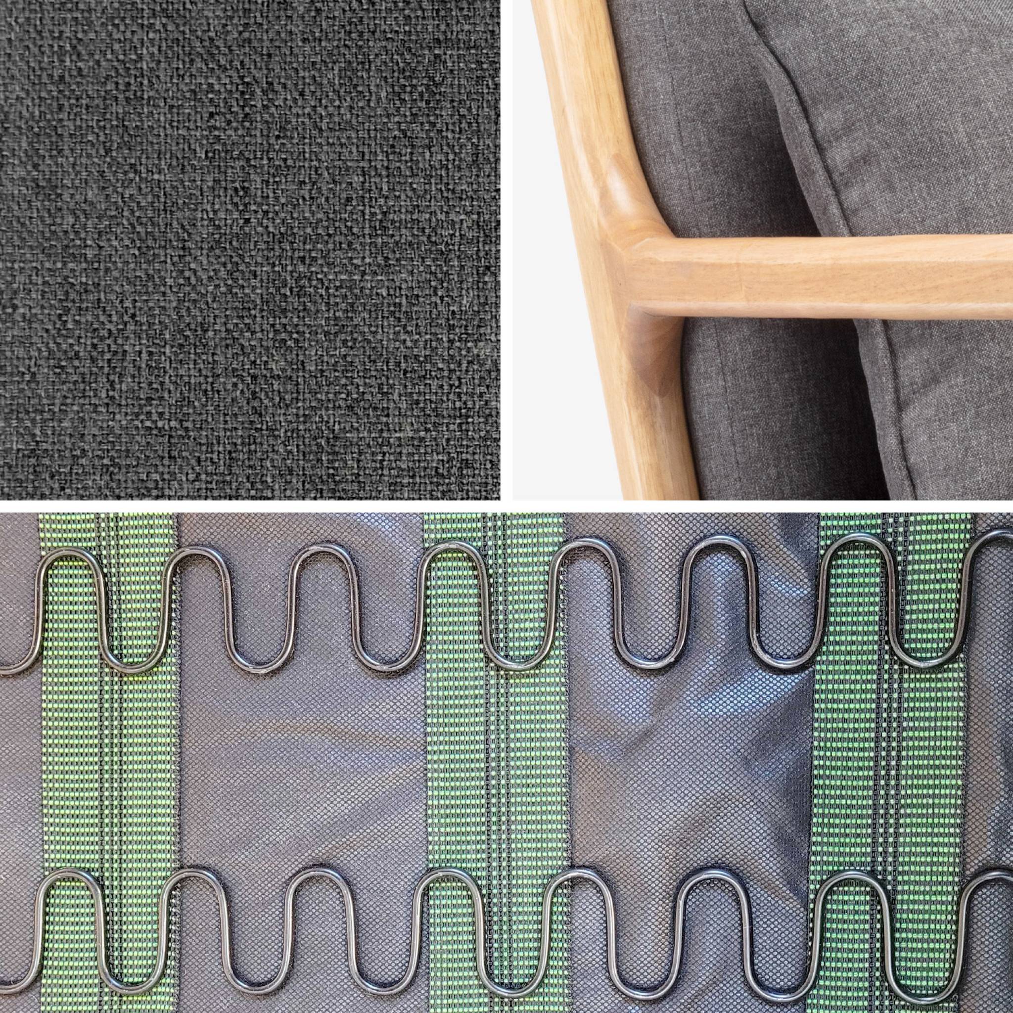 Fauteuil à bascule design en bois et tissu. 1 place. rocking chair scandinave. gris foncé