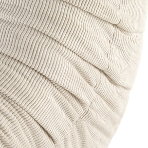 EMILE - Fauteuil en velours côtelé crème