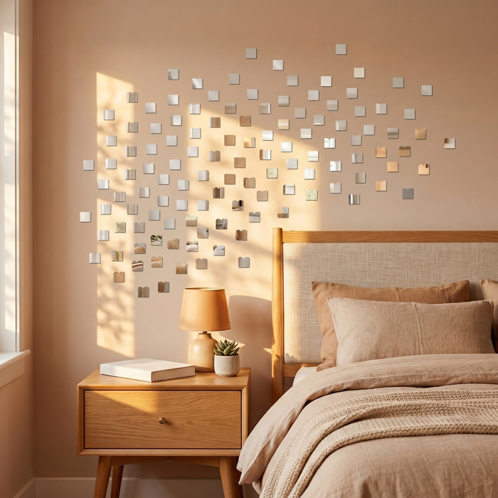 Pack de 100 stickers miroirs mosaïques 2 x 2 cm