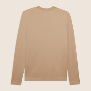 T-shirt manica lunga in cotone con logo ricamato