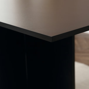 Table pliante sur roulettes 140L x 75l x 74H cm 2 étagères intégrées panneaux noir