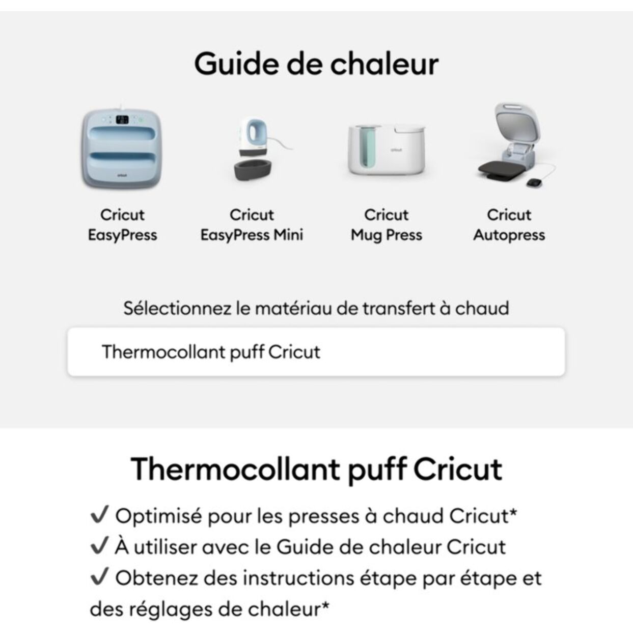 Accessoire CRICUT Puff Iron On Black