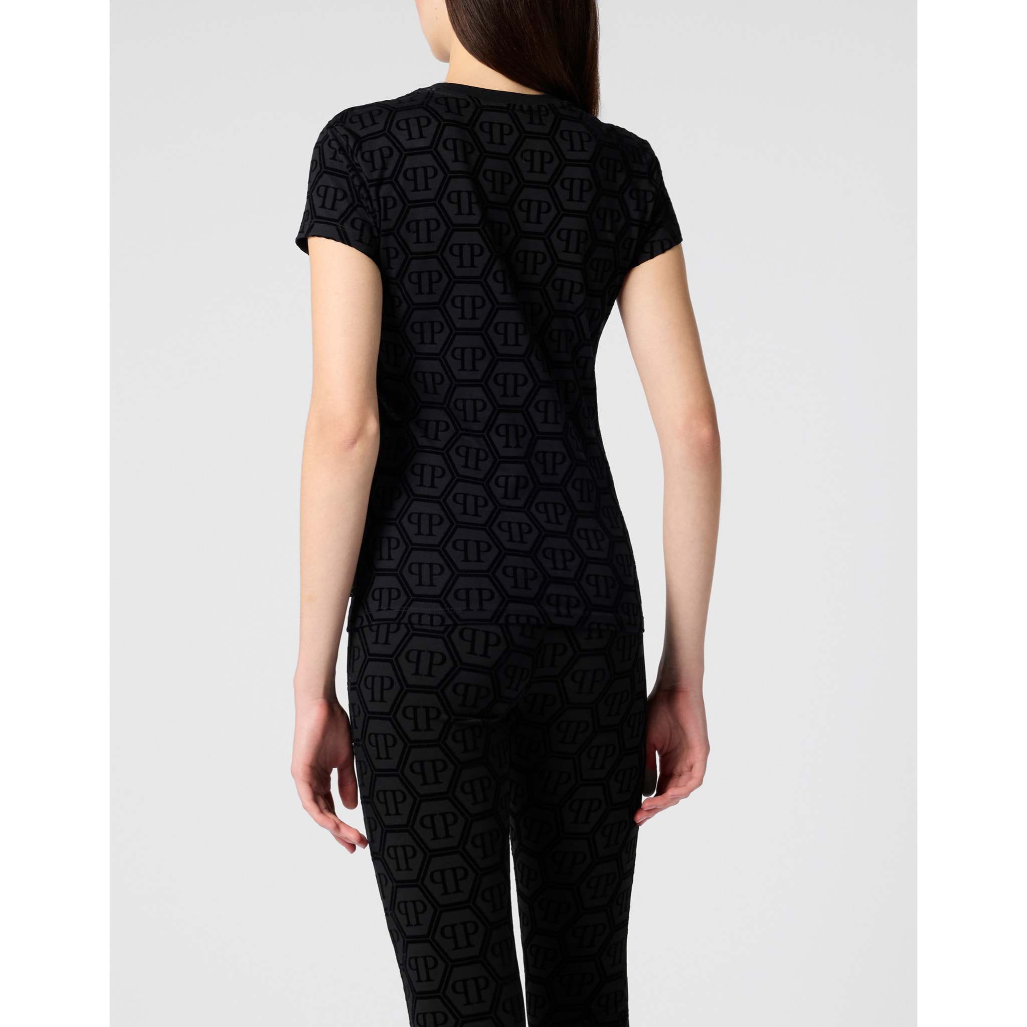 PHILIPP PLEIN Sexy Pure Fit T-Shirt Jacquard Monogram Monogram