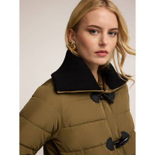 Motivi - Plumífero acolchado con alamares - Verde militare