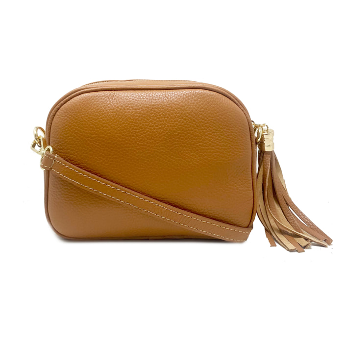Chicca Borse - Tracollina Clutch Donna in Vera Pelle - Colore Cuoio