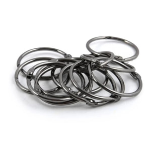 Lot de 12 anneaux pour rideaux de douche RINGO SMALL Noir Titan Spirella