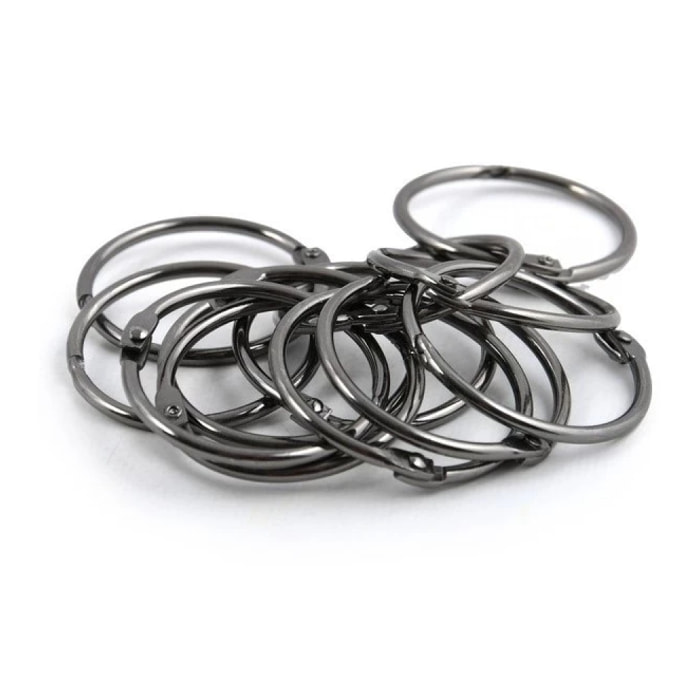 Lot de 12 anneaux pour rideaux de douche RINGO SMALL Noir Titan Spirella