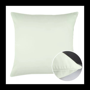 Taie d'oreiller satin de coton uni vert Ava uni vert d'eau