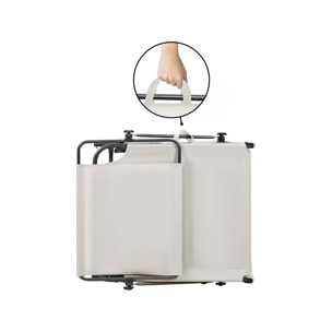 Lot de 2 bain de soleil pliable "Lazy" - Avec pare soleil - Beige