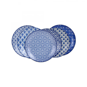 Lot de 6 petites assiettes à dessert, AZULI