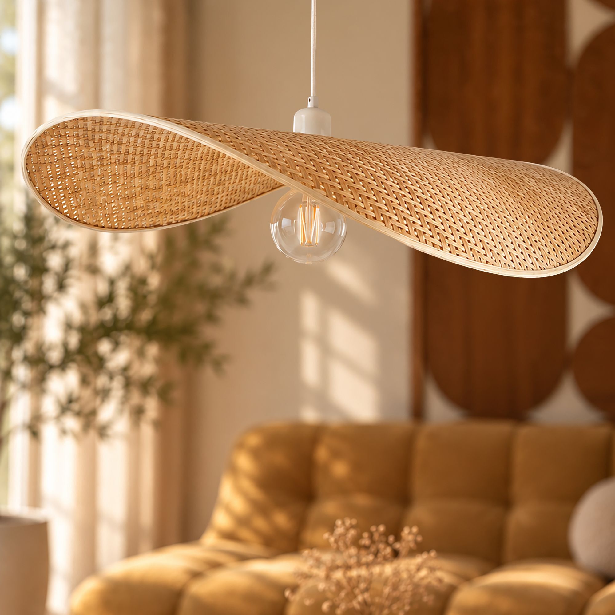 Suspension aérienne en bambou d80cm SOLEA