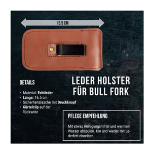 Pochette STEAK CHAMP cuir pour fourchette à viande bull fork