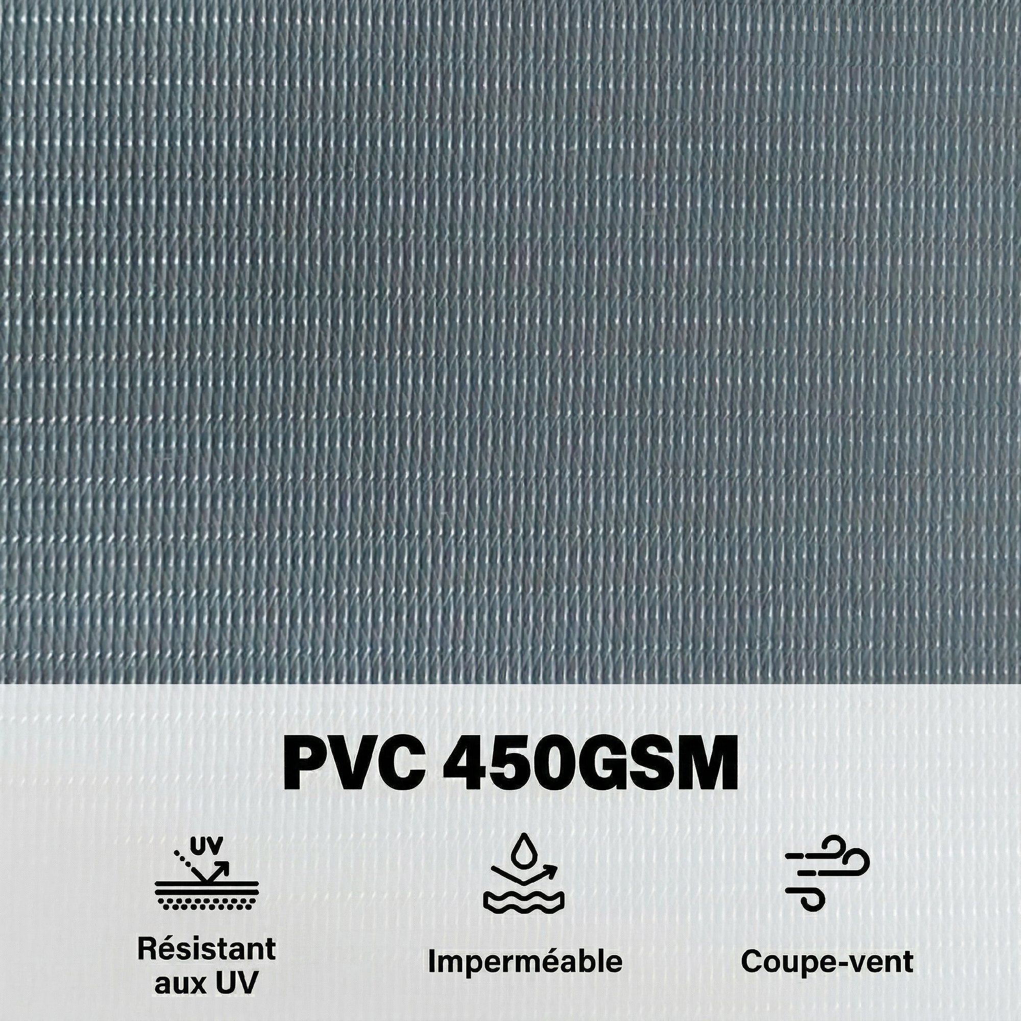 Kit de lamelles occultantes PVC brise vue 35m x 19cm avec 120 clips gris