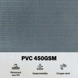 Kit de lamelles occultantes PVC brise vue 35m x 19cm avec 120 clips gris