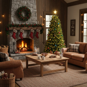 Venus - Albero di Natale Tradizionale con 200 Luci LED in PE e PVC Ø78x150H cm, 647 Punte