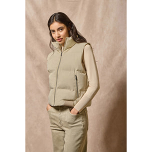 Gilet beige trapuntato New York con particolari Polo Club