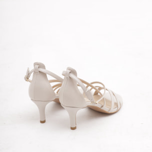 SANDALO FASCETTE INCROCIATE CHOCOLA' PANNA