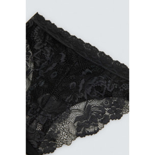 Mini mutandine di cotone con pizzo nero