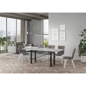 Mesa tipo libro 120/200x45/90 cm Everyday Double Fresno Blanco estructura Antracita