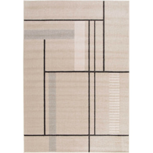 DOMUS Alfombra pelo corto diseÃ±o geomÃ©trico en beige, varias medidas disponibles.