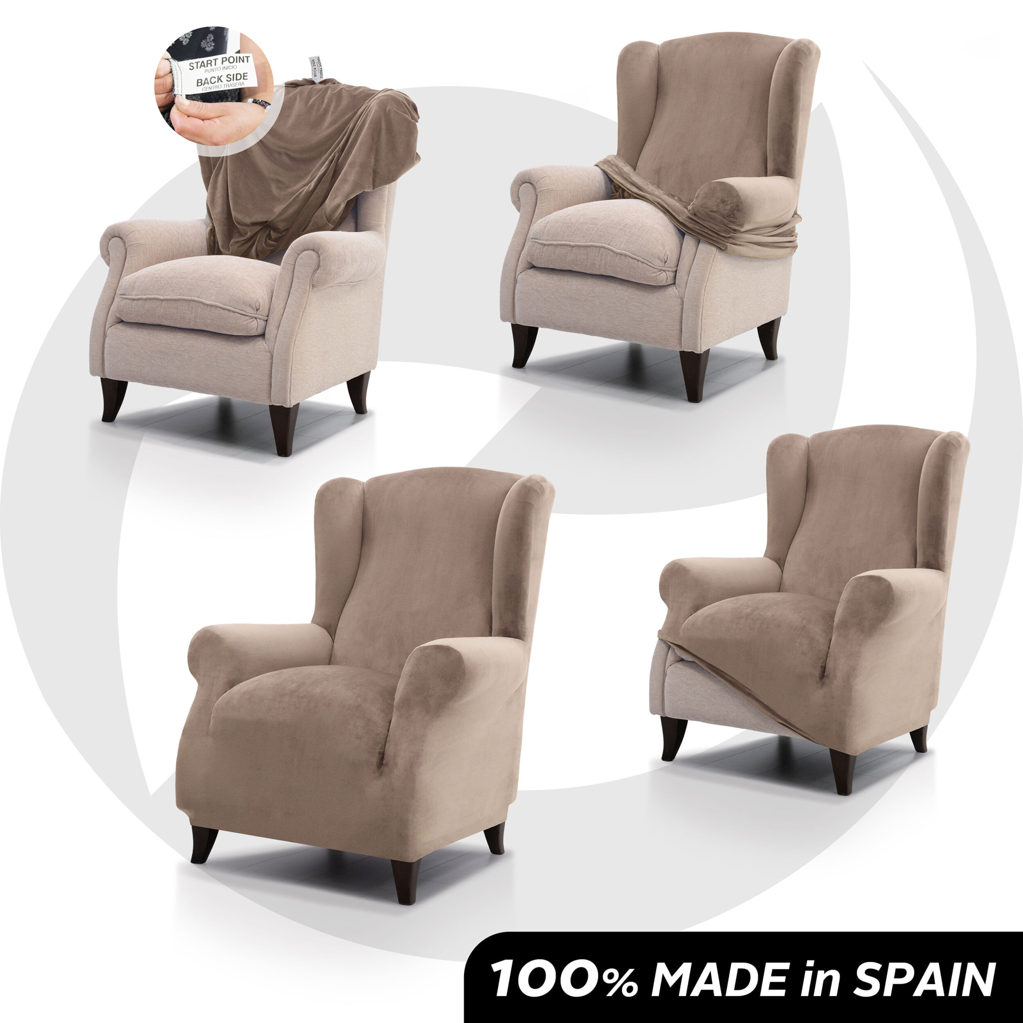 Funda TERCIOPELO ANTIMANCHAS Multi elástica para OREJERO modelo VERONICA