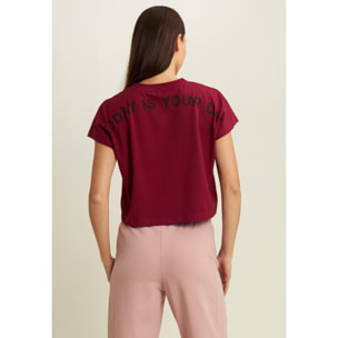 T-shirt donna con stampa sulle spalle