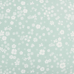 Funda almohada algodón flores Mapatchi color azul aqua