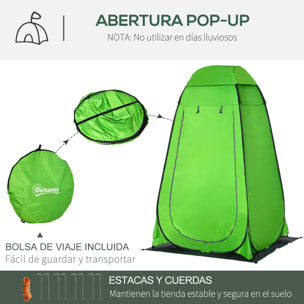 Tienda de Ducha Instantánea Tienda de Privacidad Portátil con 1 Gancho Bolsillo Bolsa de Transporte y UV 20+ para Baño Vestuario Cambiador Inodoro 126x124x189 cm Verde