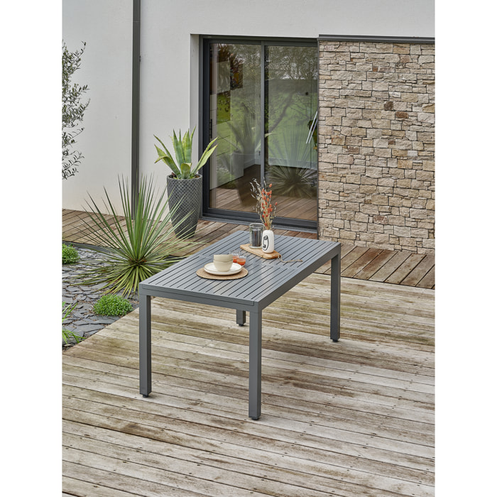 ORSINO - Ensemble repas de jardin 8 places - Gris anthracite