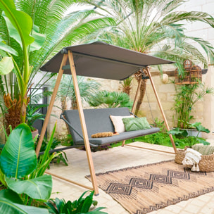 Balancelle de jardin Soly Honey & Charbon