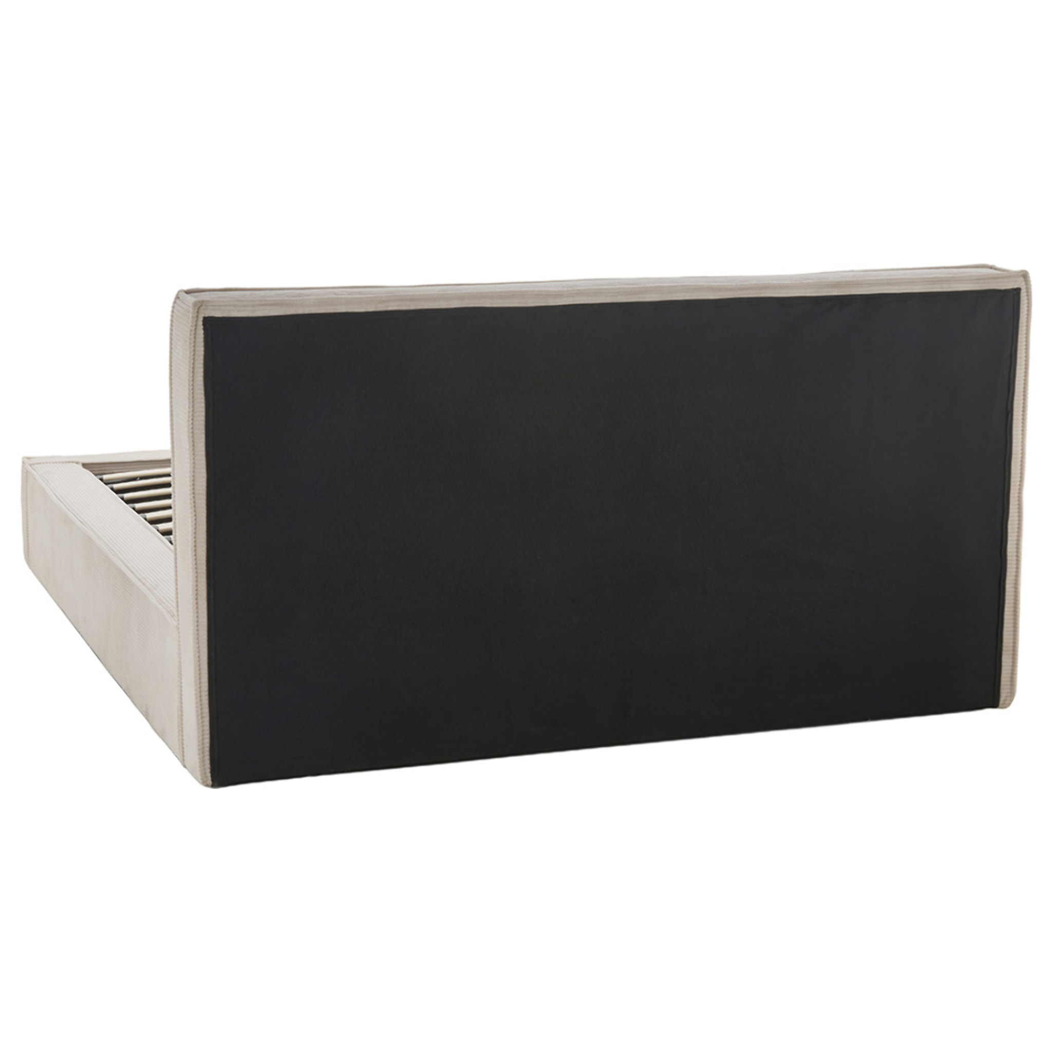 Topaze - lit coffre - 160x200 cm - sommier inclus - velours côtelé - Beige