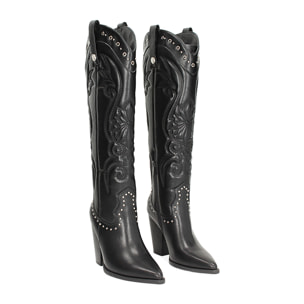 Stivali donna neri, tacco 9,5 cm