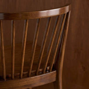 Tabouret de bar à barreaux bois d'hévéa 63cm (lot de 2) PAULA